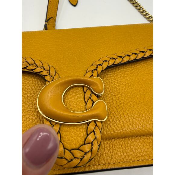 Coach Braided Tabby Chain Clutch - Buttercup Yellow Leather - CJ863 - Picture 3 of 11